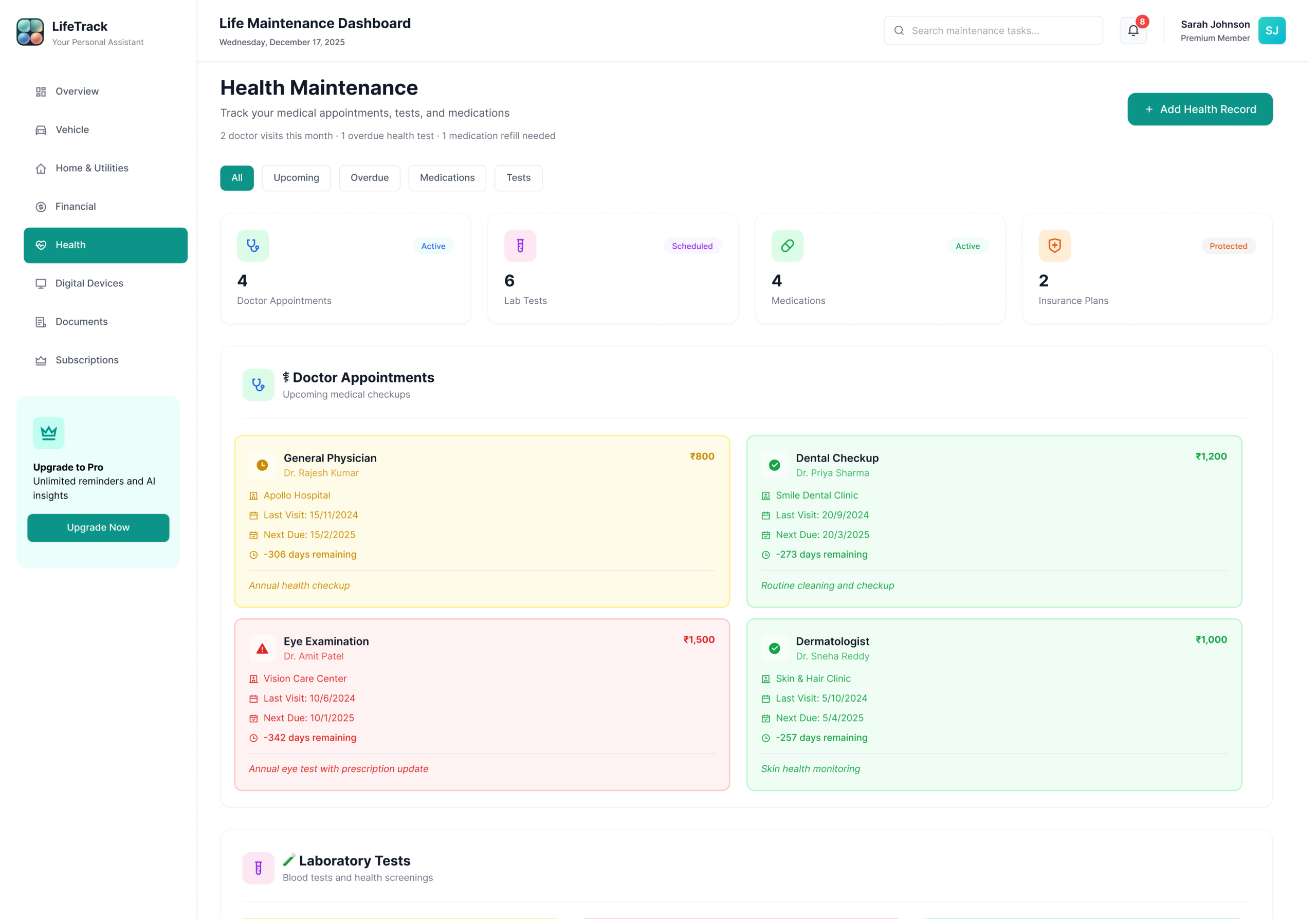 LifeTrack Health Management