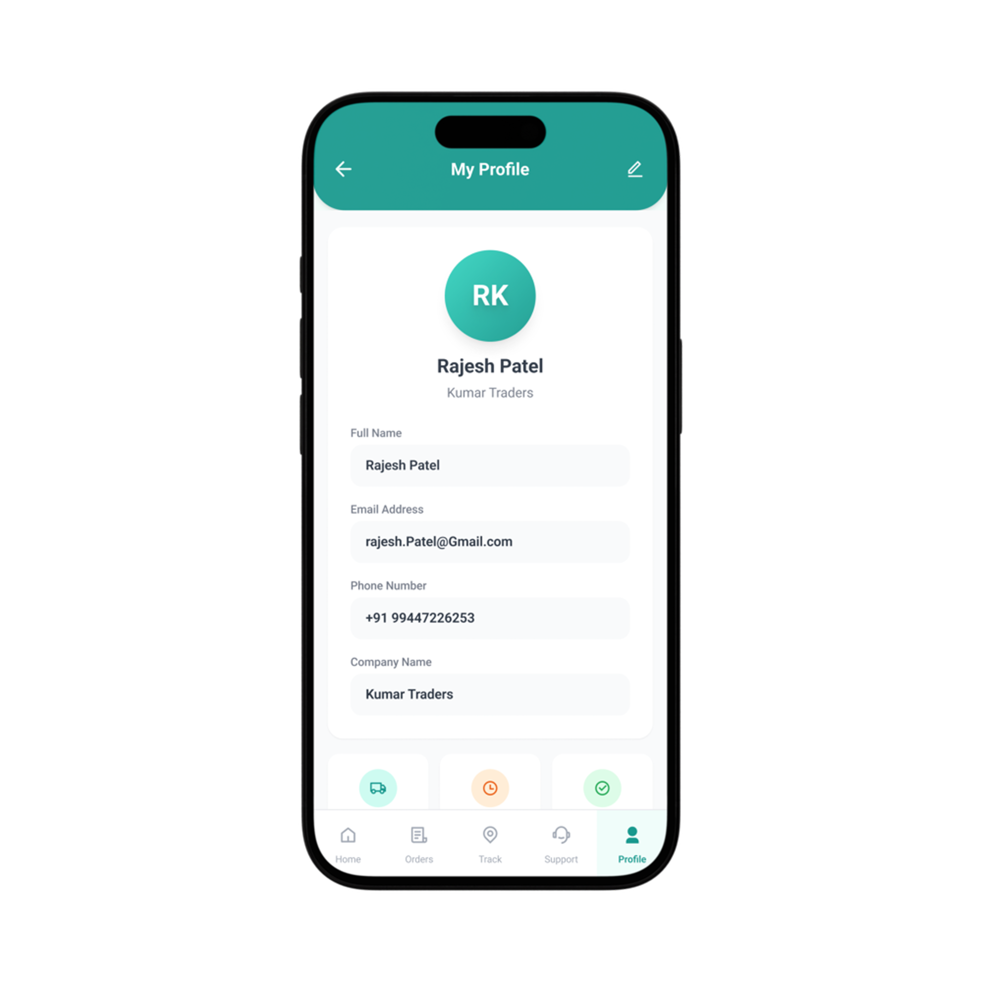 LoadGo Profile Screen