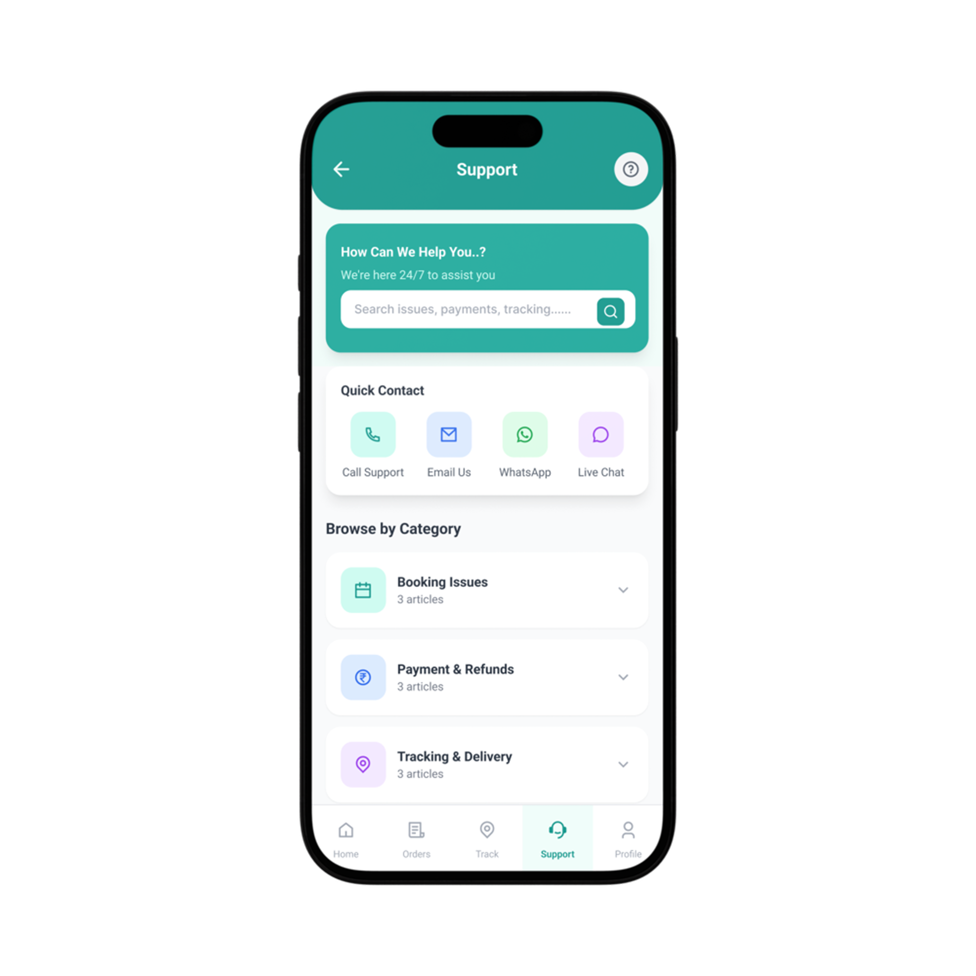 LoadGo Support Screen